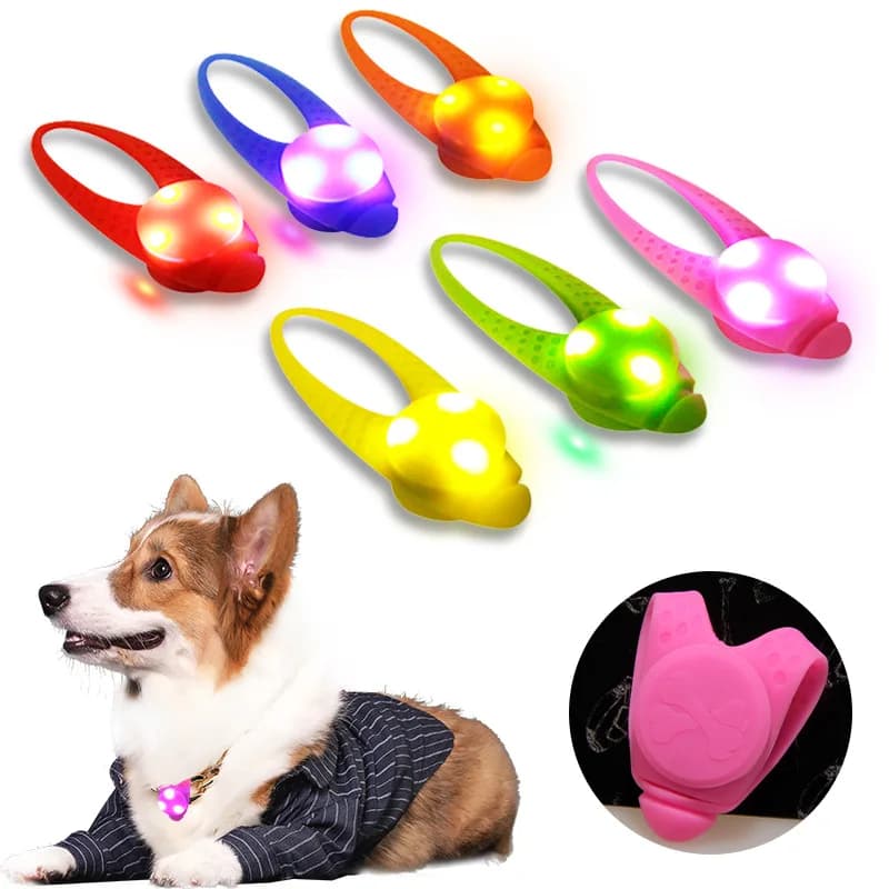 3in led coleira do cão de estimação pingente silicone luminoso luz advertência glitter ornamento natal para cães gatos gaiola pássaro festival decoração