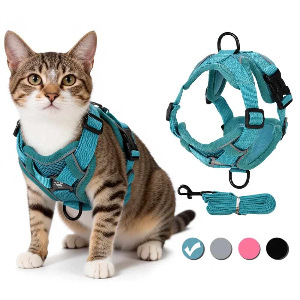 Coleira ajustável para gatos, coleira para cães pequenos e médios, à prova de fuga reflexiva, colete para animais de estimação, filhote de cachorro, gatinho, gatinhos, suprimentos