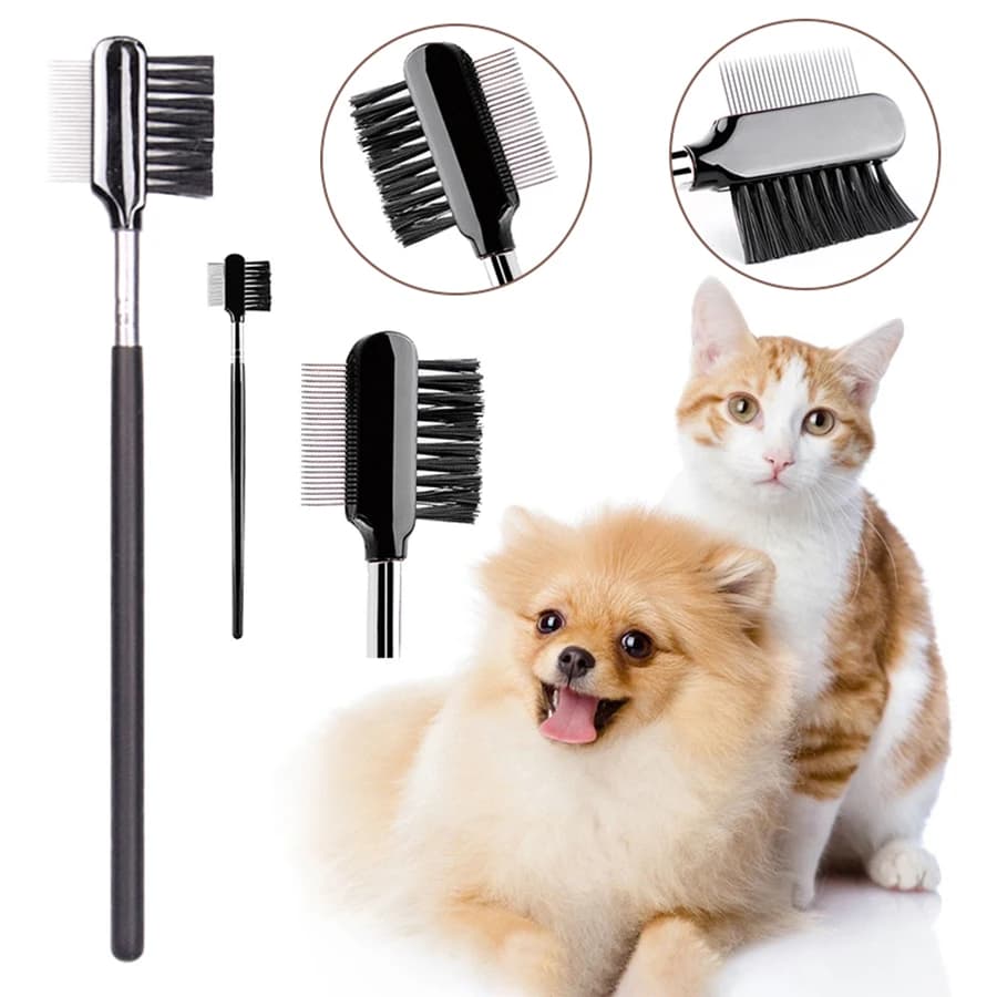 1pc pet grooming escova pet rasgo removedor de manchas escova olho beleza escova para gatos e cães olho fluido removedor escova mj125