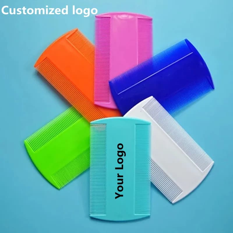 Anúncio personalizado do produto do animal de estimação da pulga do cabelo da ferramenta do aliciamento do gato do pente plástico da segurança do cão de estimação para a remoção da pulga