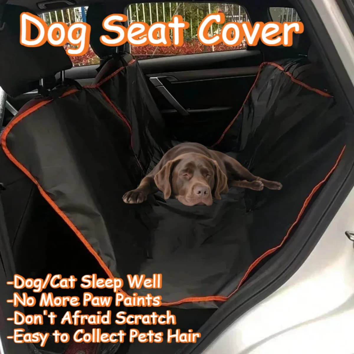 Capa de assento de carro para cães para banco traseiro, rede de cachorro durável à prova de arranhões de pano oxford, protetor de capa de assento para animais de estimação para carros, caminhões e suv