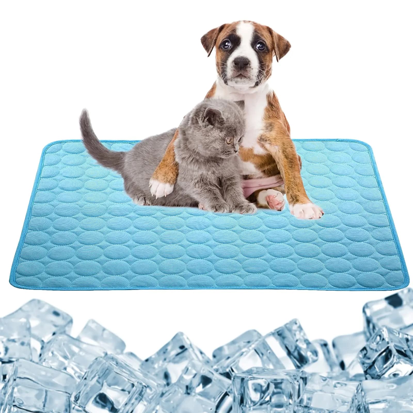 Tapete de Resfriamento para Cães Pequenos, Almofada de Verão para Animais de Estimação, Cama para Cães e Gatos, Almofada Respirável para Canil, Cobertor Autorrefrescante para Animais de Estimação, par