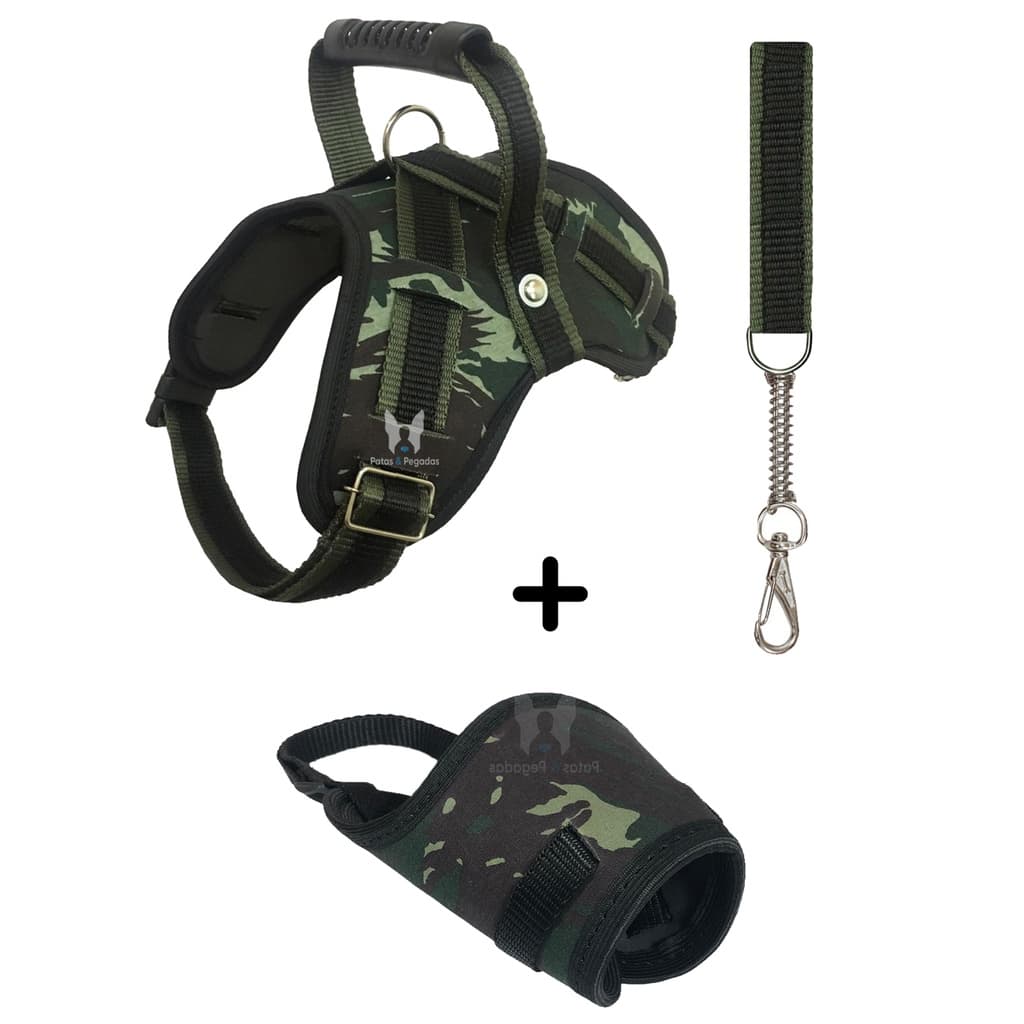 coleira peitoral pet focinheira confortavel para cães grandes medio porte fucinheira cachorro kit coleira focinheira para pet cachorro peitoral Labrador Pastor Alemão Golden Retriever Border Collie Bo