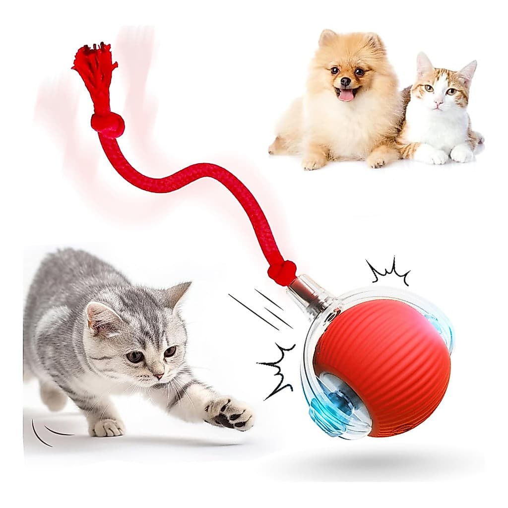 Bola Brinquedos com Cauda De Rolamento Automático Do Falso Recarregável Bola Inteligente Gato Interativo
