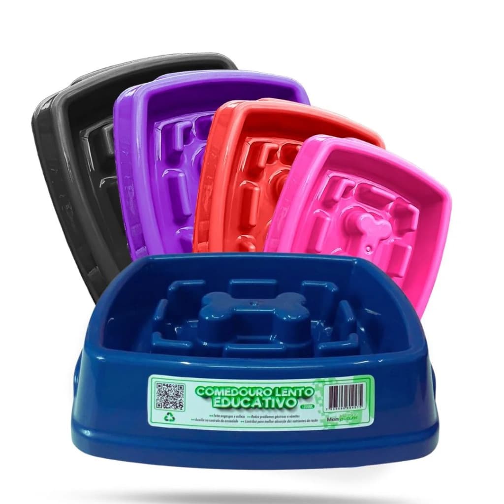 Comedouro Lento Educativo Interativo Pet para Cachorro Cães 650ml Adestramento Anti estress