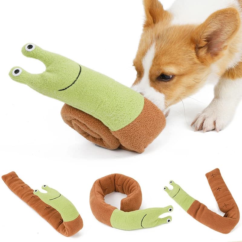 Brinquedo Caracol com Velcro e Local para Petiscos - Pets  Enriquecimento Ambiental para Cachorros
