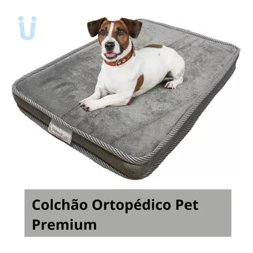 Comfortwell Colchão Pet Ortopético Caminha Cama P, M e G Premium Para Cães Gatos Cor Cinza