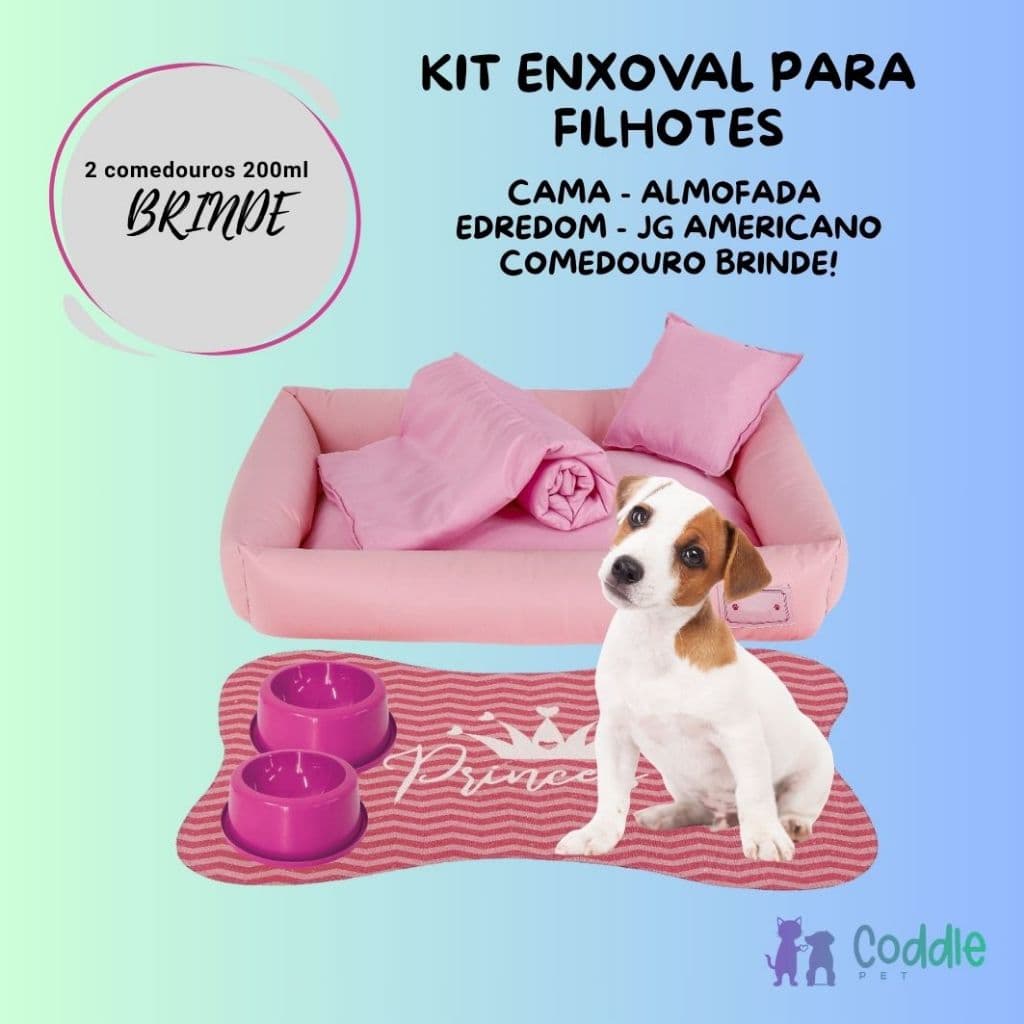 Kit Enxoval Completo para Filhotes Caminha Pet Caminha para Filhote Caminho para Cachorro