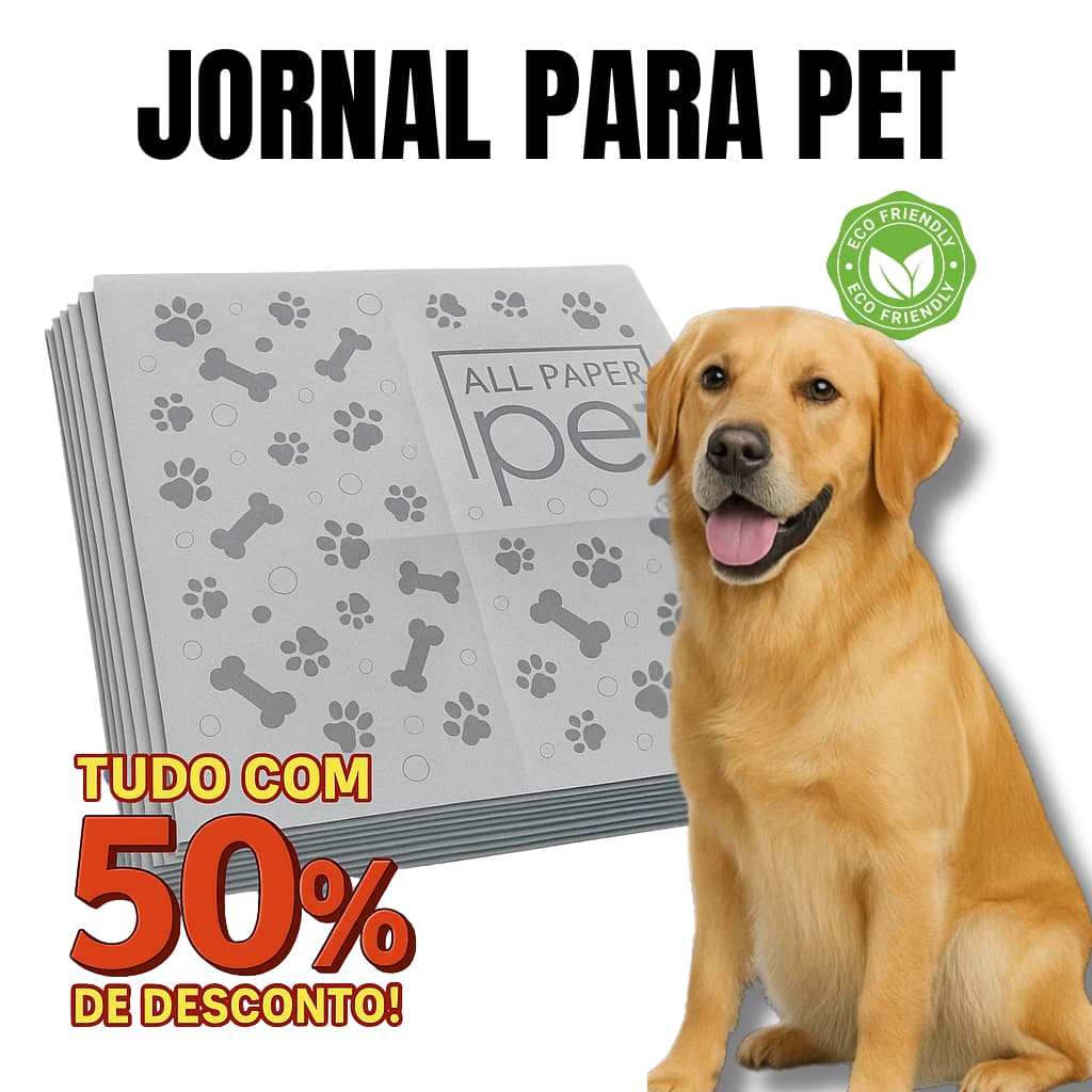 Jornal Papel Pet Limpo 2KG, 3KG, 4KG, 5KG, Tapete Pet Biodegradável FOLHAS GRANDES 64 58