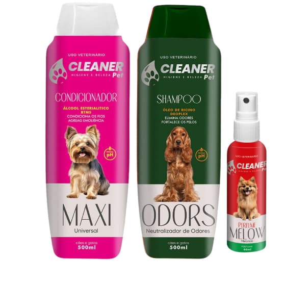 kit Shampoo Para Cachorro Shampoo neutralizador de odoresCondicionador Cleaner 500mL Perfume 60ml