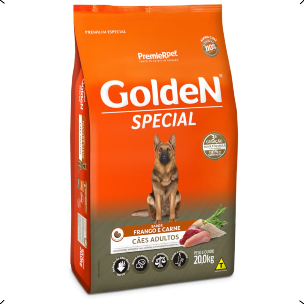 RAÇÃO GOLDEN SPECIAL ADULTO RAÇA MEDIA E GRANDE 15KG