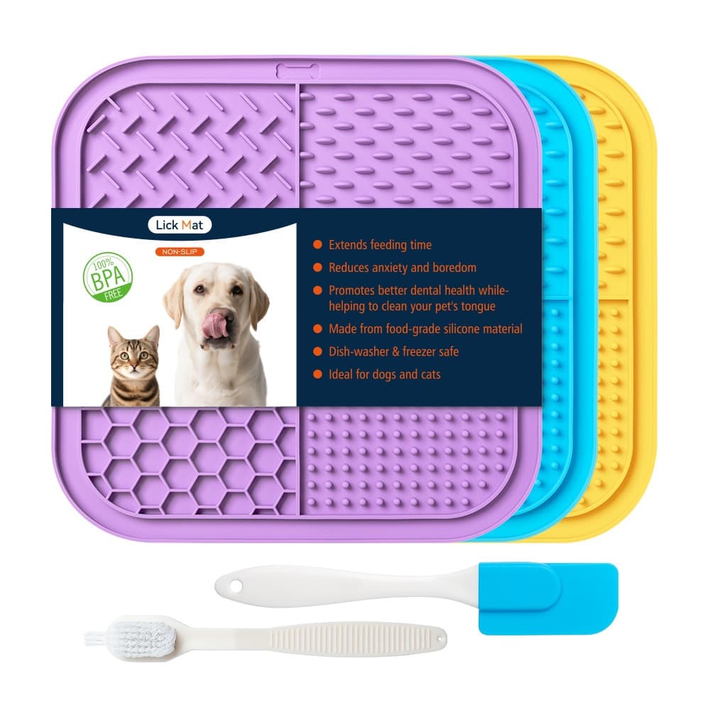 Tapete Comedouro Lento de Lamber  Para Cães e Gatos, Reduz Stress