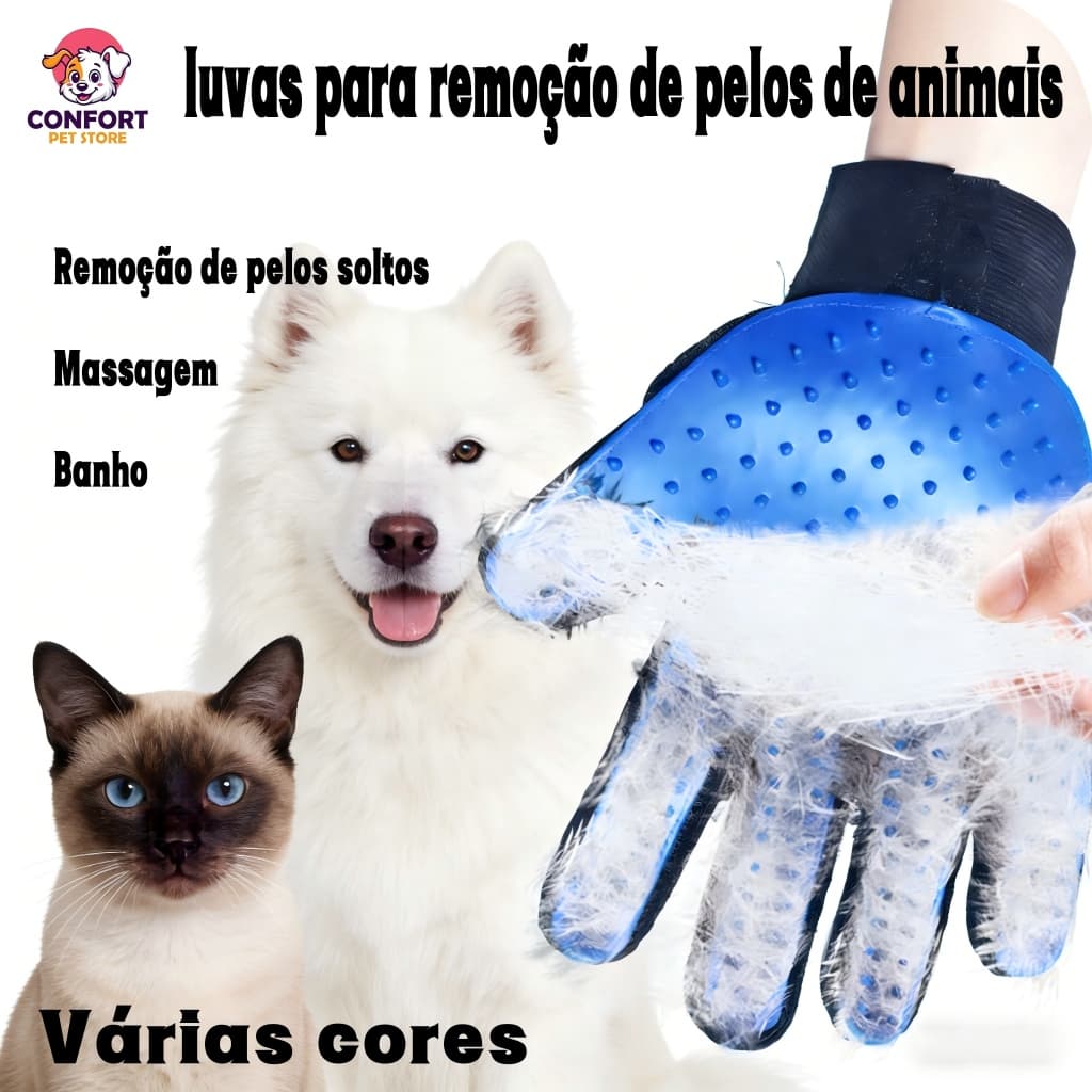 Luvas Magnéticas Do Cabelo Do Animal/Luva Escova Pet Nano Magnética  Remove Pelos de Gatos e Cachorros com Facilidade