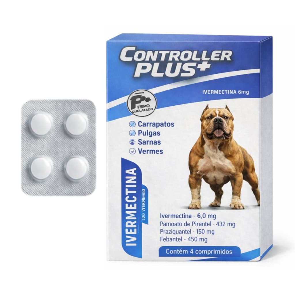 Ivermectina 6mg para Cães Cachorro 15kg a 30kg Antipulgas Carrapatos Vermes Sarna