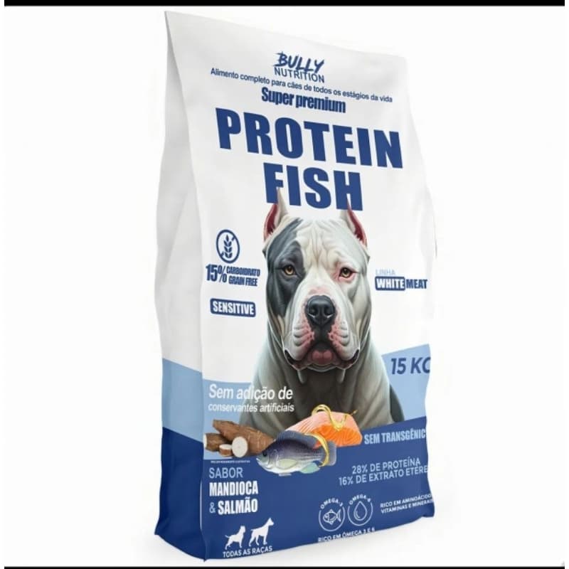 Ração Bully Nutrition Fish Protein 15kg - Super Premium para Cães Adultos