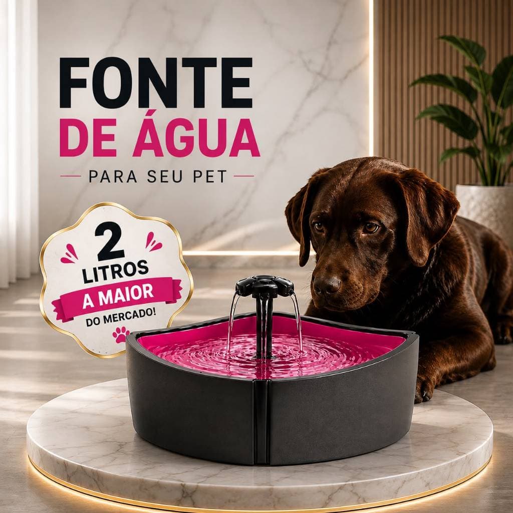 Bebedouro Fonte de Água Automático Bivolt para Gato e Cachorro 1 ou 2L