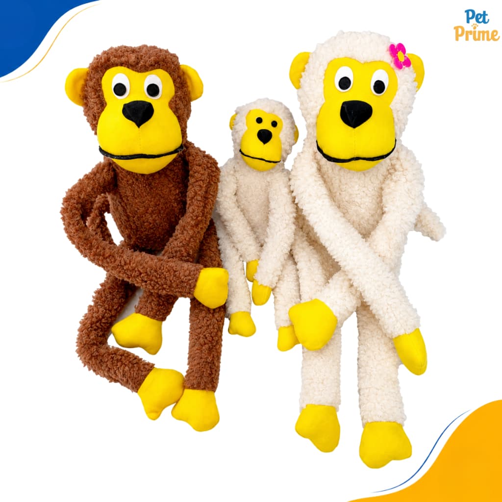 Brinquedo Cachorro Pelúcia Macaco 40 cm com Apito Savana Pet