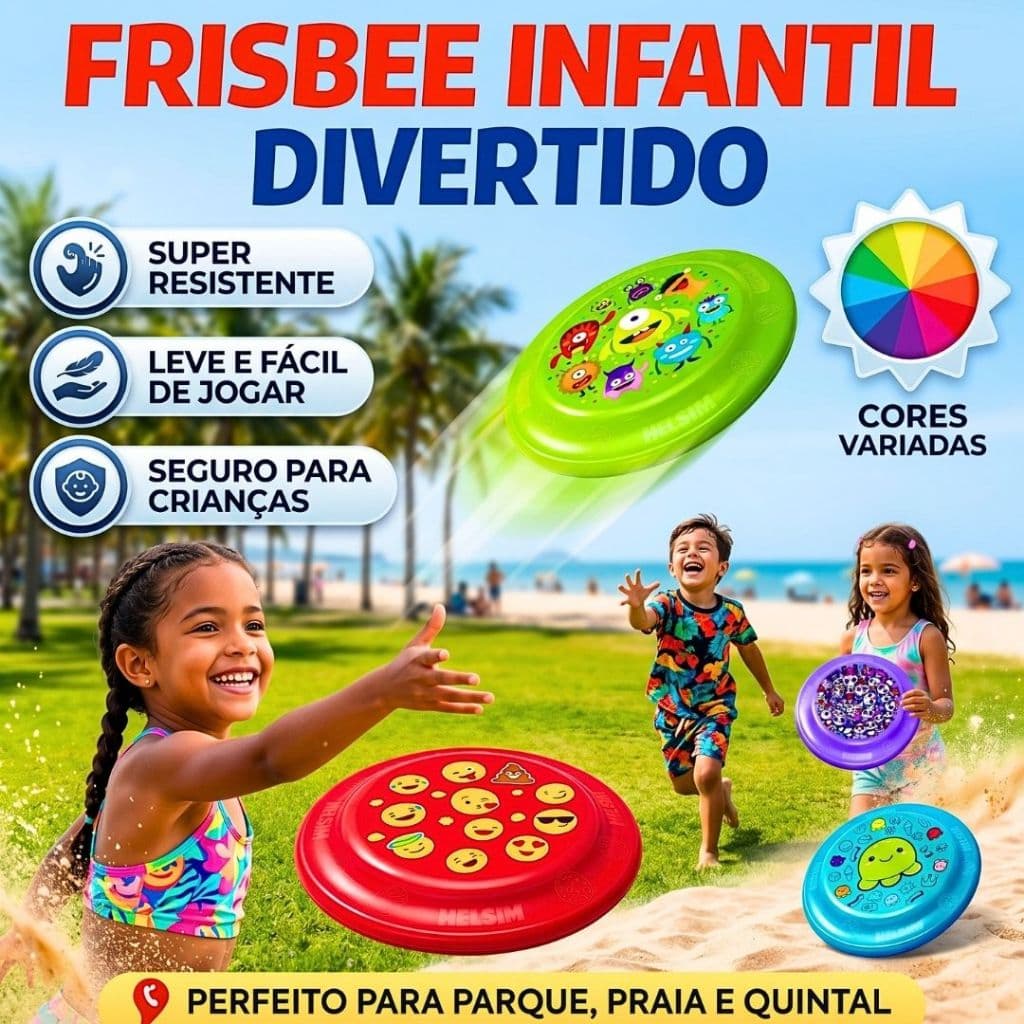 Frisbee Infantil Resistente e Leve  Disco Voador para Crianças  Praia Parque  Cores Sortidas Pet