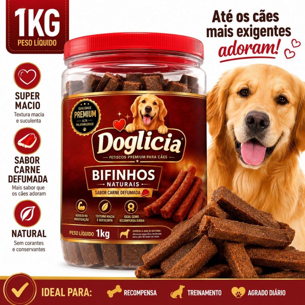 Bifinho Para Cachorro kg Macio Sabor Carne Churrasco  Doglicia