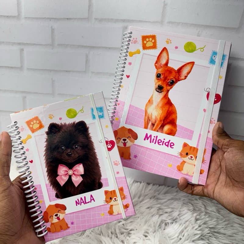 Caderneta Pet Personalizada com Foto  Registro do Pet  Cachorro e Gato  A5 A6  Capa Dura