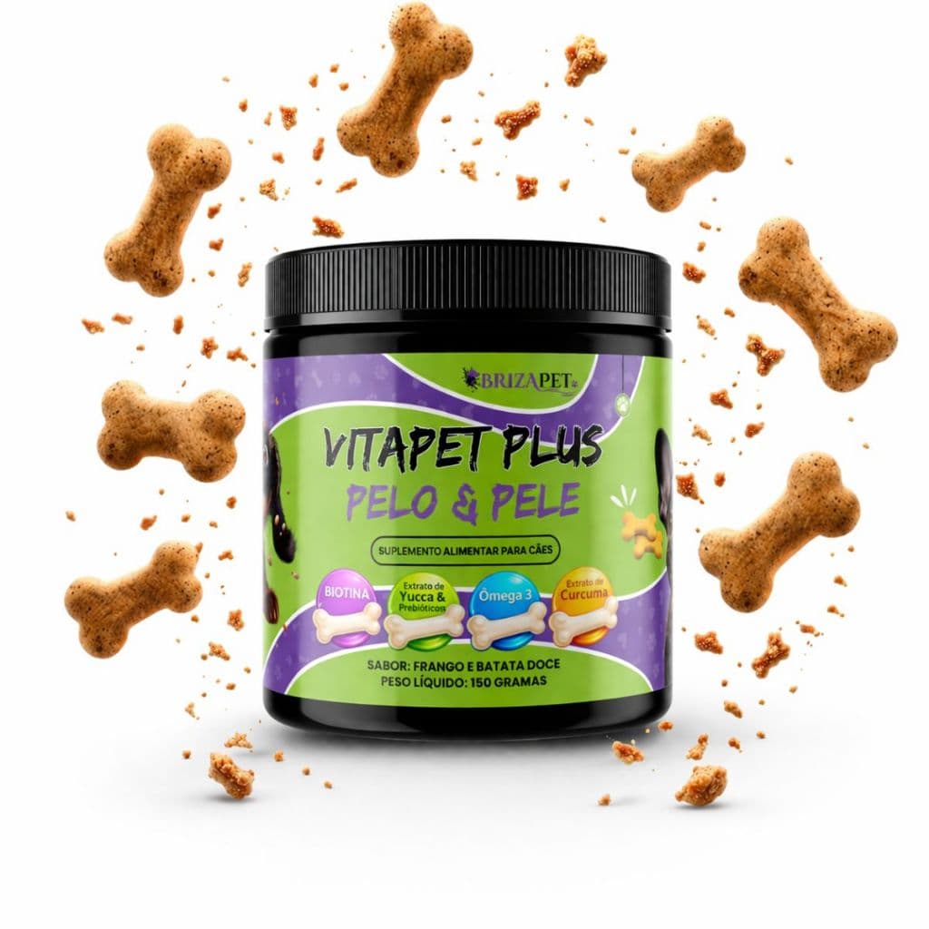 Suplemento Cachorro  Anti Coceiras  Pelo e Derme  Vitapet Plus 150g Imunidade  Ômega 3
