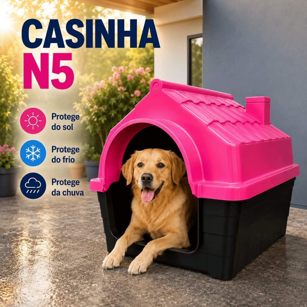 Casinha Cachorro N5 Casa Porte Pequeno Com Proteção Raios UV desmontável Lavável