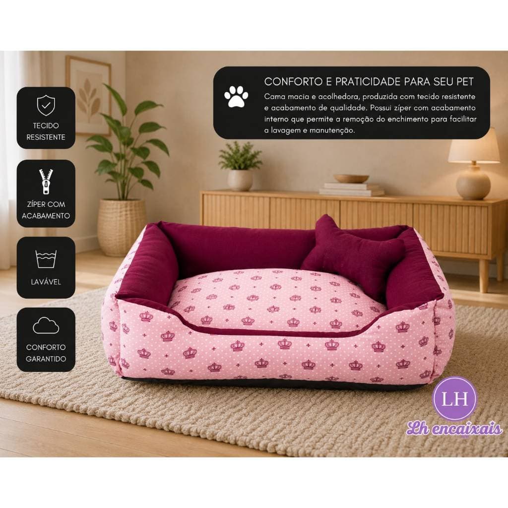 Cama Pet GRANDE Caminha de Cachorro e para Gato Lavável com Fundo IMPERMEÁVEL