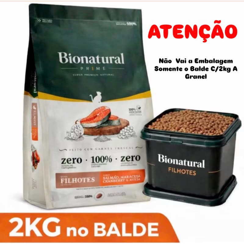 Ração Super Premium Bionatural Gatos FIlhotes 2KG No Blade Sabor Salmão
