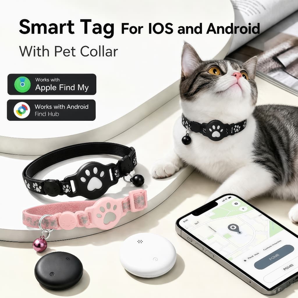 Coleira com Rastreador Pet GPS Inteligente Anti-perda para Gatos e Cachorros Resistente à Água