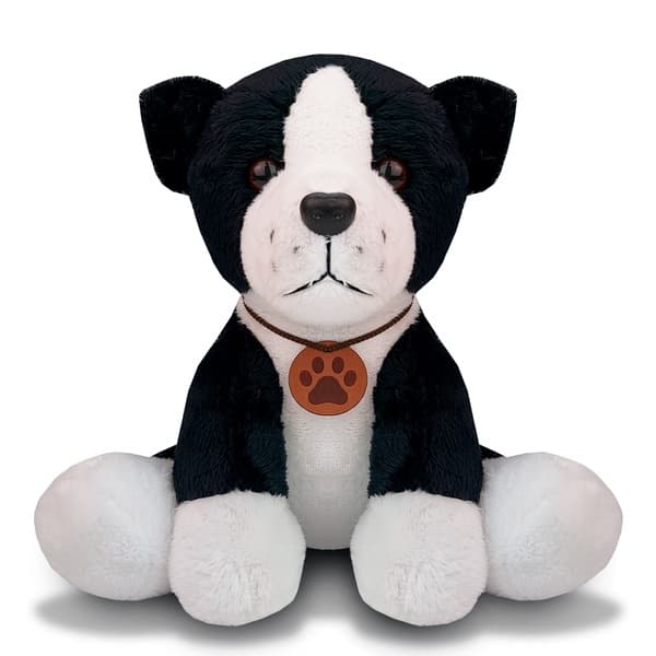 Cachorro de Pelúcia 25 cm - Border Collie M Decoração Quarto Bebê Preto