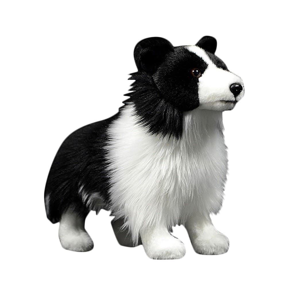 Brinquedo De Pelúcia Border Collie , Simulação De 7 Polegadas Em Pé , Boneca De Cachorro Fofo , Travesseiro , Presente Para Crianças , Aniversário , Natal , Halloween , Decoração De Casa Realista