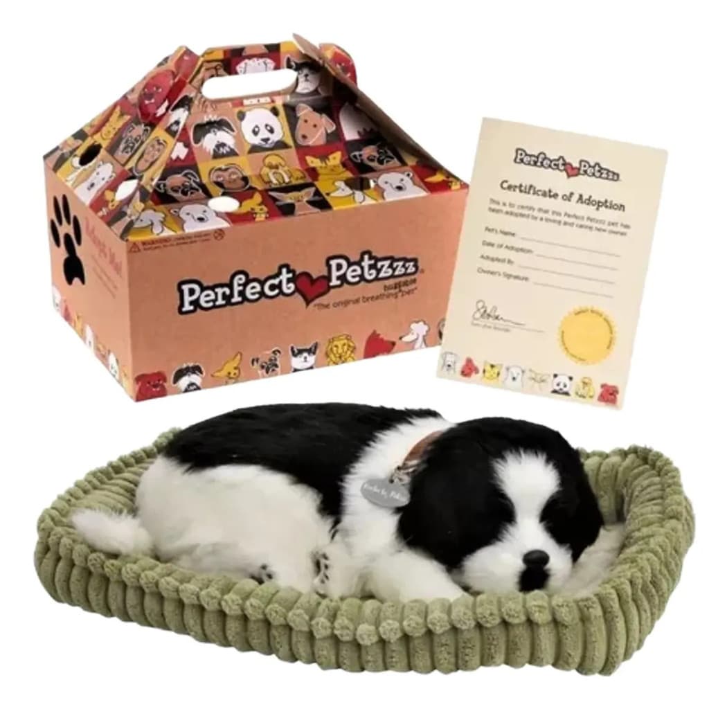 Filhote Pelúcia Cachorro Border Collie Respira Perfect Petzz