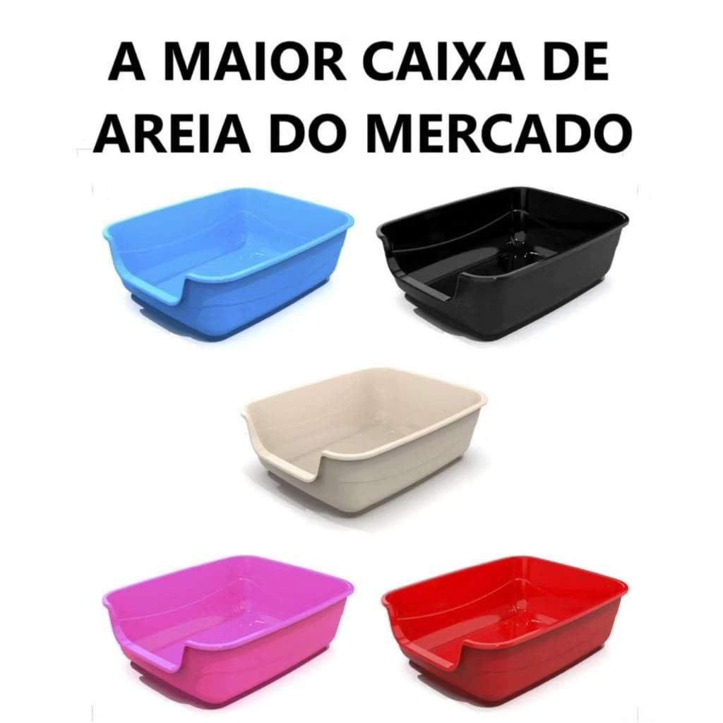 Caixa de Areia Gatos Grande 62x50x20 Furba Jumbox Pet Injet Maior do Mercado