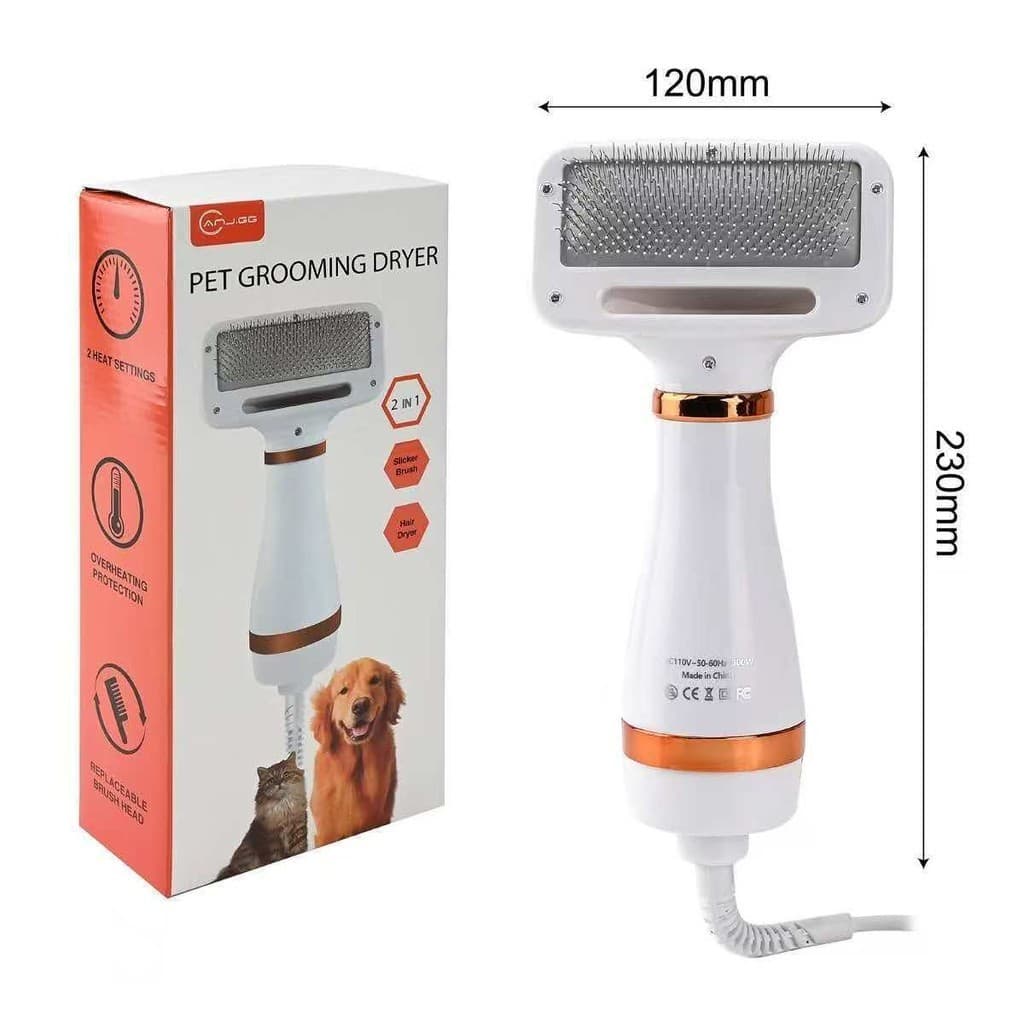 Escova Pet Secadora Elétrica para Secar e Remover Pelos de Gato e Cachorro Envio Rápido 110V