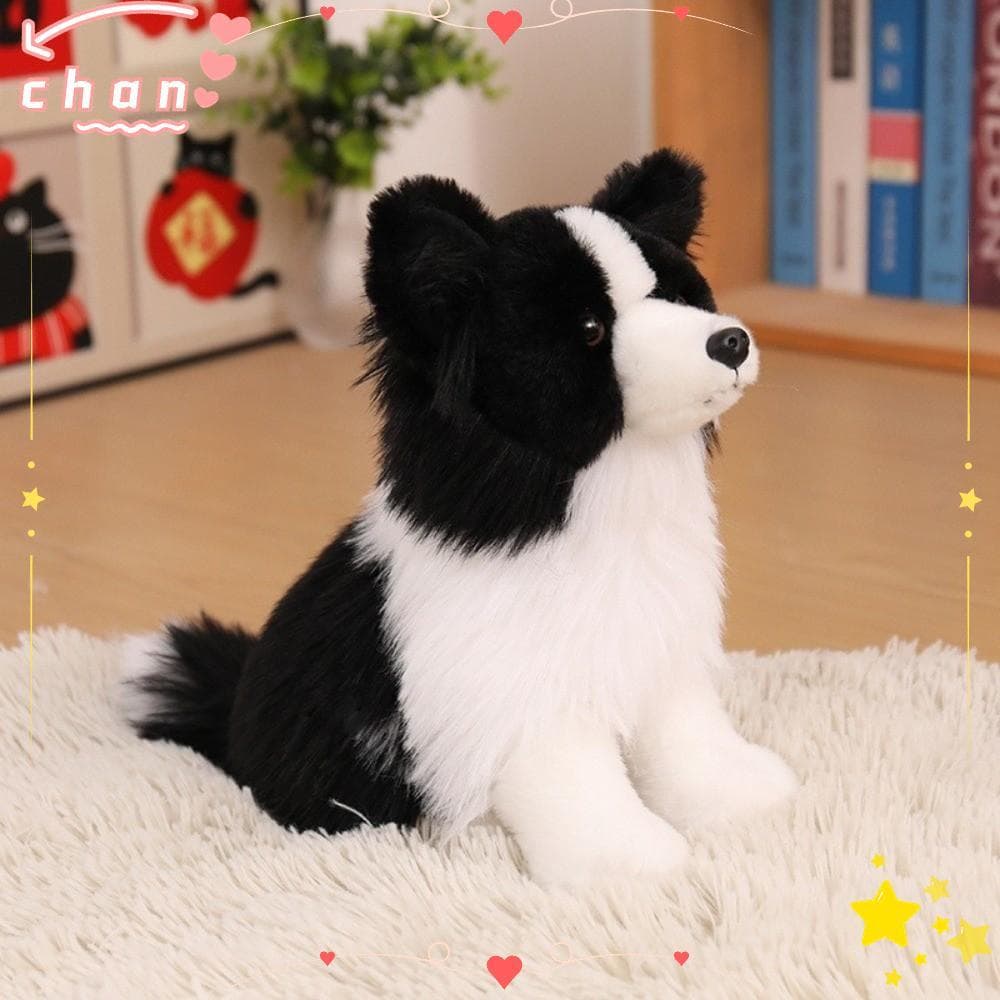 Brinquedo De Pelúcia CHANBR Border Collie , Bicho Fofo Simulado , Brinquedos Macios Para Cães Com Postura Em Pé