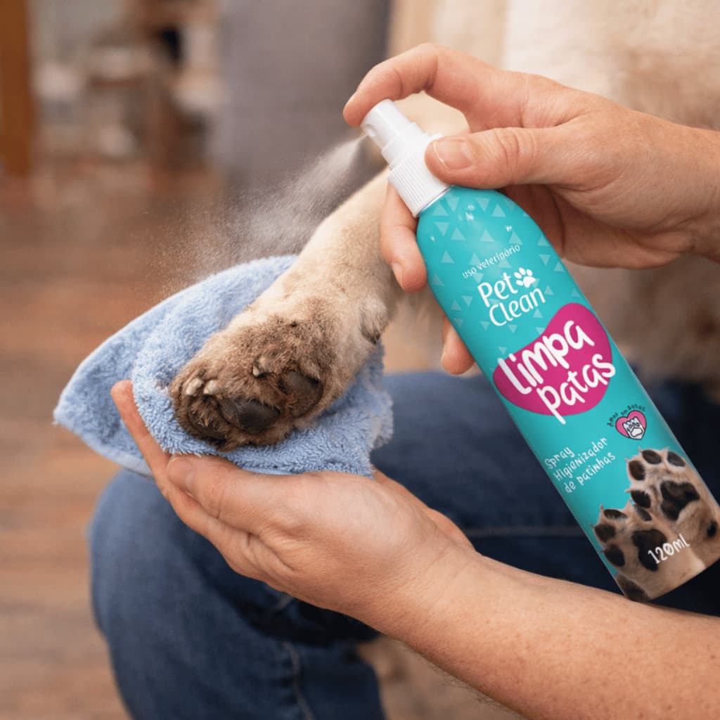 Limpa Patas Spray para Cachorro e Gato Higienizador Pet Clean 120ml