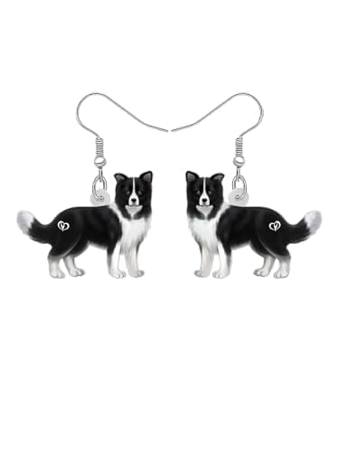 Lindos brincos Border Collie pendentes para amantes de cães, presentes para mulheres e mães, acessórios de acrílico para filhotes, joias de animais, presente para cães para donos de animais de