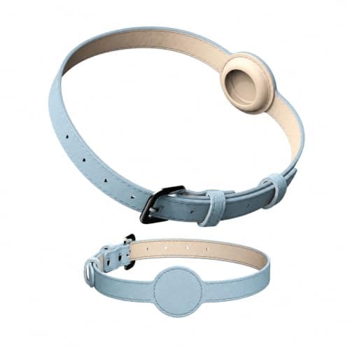 Coleira Para Rastreador AirTag Gps Cachorro Cães Cão Pet (Azul Celeste, P)