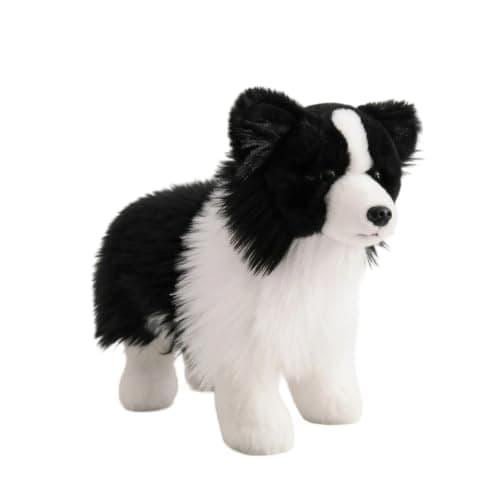 Cachorro de pelúcia Border Collie, brinquedo, animal de estimação, companheiro gentil com textura macia, ideal para de dormir, decoração de, 29cm, style to 2