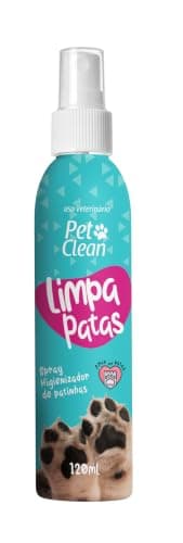 Pet Clean Limpa Patas em Spray com Ativos Hidratantes para Cães e Gatos, 120 ml  Higieniza e Protege as Patas do Pet