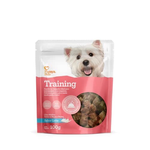 Papaya Pets Snack Training para Cães Adultos 100 g Sabor Leite