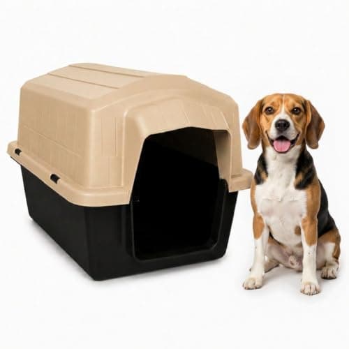 Casinha Pet 2 em 1 Grande N5 Caminha Proteção UV  Uso Externo Sol Chuva  Cães Médios até 22kg Labrador Bulldog Beagle  Plástico Rígido Atóxico Resistente  Limpeza Fácil (Areia)