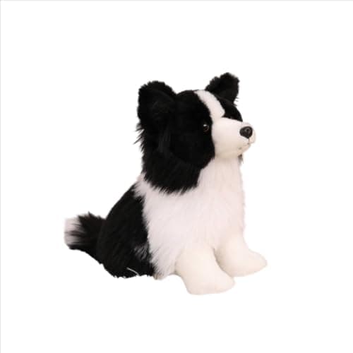 simhoa de Pelúcia Border Collie, Brinquedo de, Figura de Cachorro, Animal de Estimação de com Enchimento, 24 12 20 Cm, Cão Border Collie De Pelúcia, Sentado