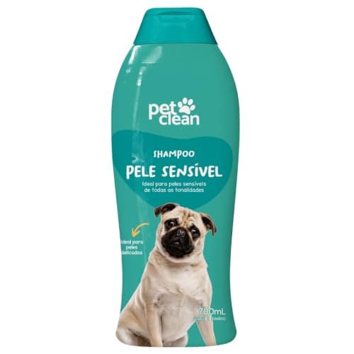 Pet Clean Shampoo para Pele Sensível, Fórmula Suave para Cães e Gatos, 700ml, com Extrato de Aveia, para Pelos Macios e Brilhantes