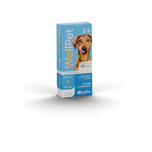 WELLPET - Comprimido Antipulgas e Carrapatos - Cães 4,6 a 10Kg - 100mg - Ourofino