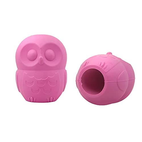 Mordedor Recheável Super Resistente Corujinha Rosa Tamanho P para Cães
