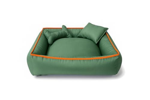 Super Cama Pet 80x80 - Lavável e com Zíper para Cães e Gatos de até 35KG(80 Aconchego Creme) (ACON 80 VERDE)