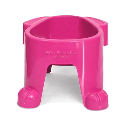 Comedouro Plástico Alto 1000ml - p/Cães Comedouro Elevado Cães Rosa