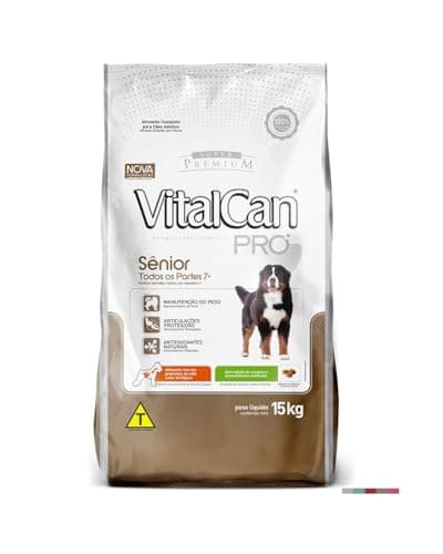 VitalCan Ração Super Premium para Cães Sênior, Todas as Raças - 15 Kg