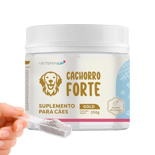 Suplemento Cachorro Forte Gold 250g para Cães  Ômega 3, Condroitina, Glucosamina e Probióticos  Rende Até 125 Doses  VeterinUp